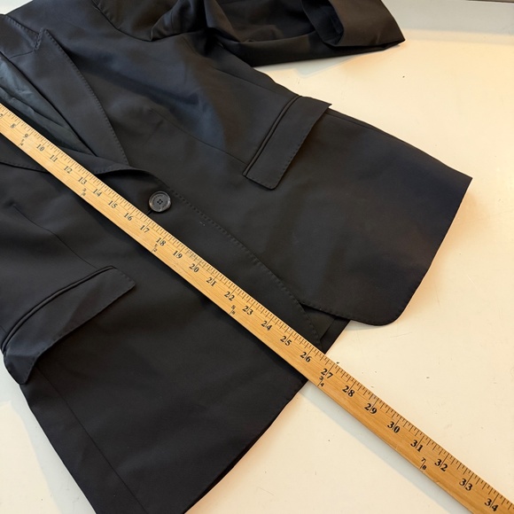 Burberry London Designer Solid Black Wool Stretch Blazer Suit Set Womens Size 14 - Picture 14 of 16